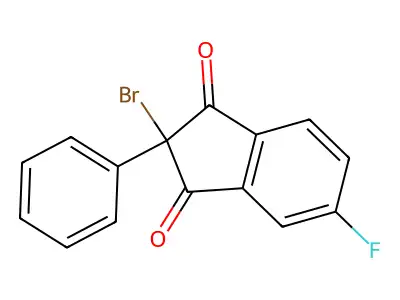 2-Bromo-5-fluoro-2-phenyl-1H-indene-1,3(2H)-dione structure