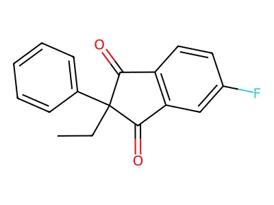 2-Ethyl-5-fluoro-2-phenyl-1H-indene-1,3(2H)-dione structure