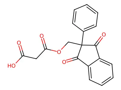 Mono((2,3-dihydro-1,3-dioxo-2-phenyl-1H-inden-2-yl)methyl) propanedioate structure