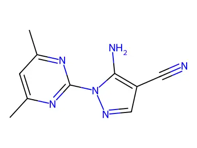 5-amino-1-(4,6-dimethylpyrimidin-2-yl)-1H-pyrazole-4-carbonitrile structure