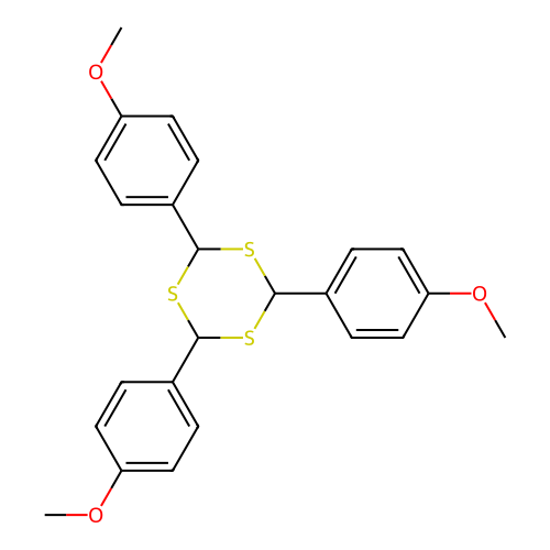 1,3,5-Trithiane, 2,4,6-tris(4-methoxyphenyl)- structure