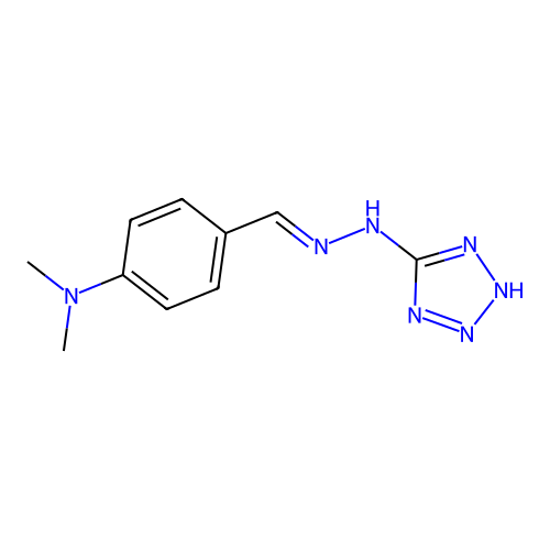 N,N-dimethyl-4-{(E)-[2-(1H-tetrazol-5-yl)hydrazinylidene]methyl}aniline structure