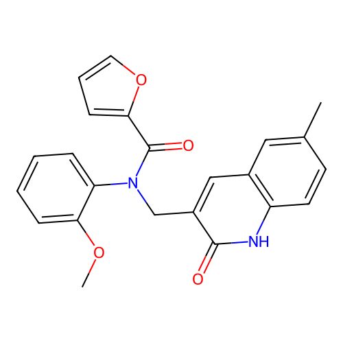 N-((2-hydroxy-6-methylquinolin-3-yl)methyl)-N-(2-methoxyphenyl)furan-2-carboxamide structure