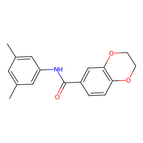 N-(3,5-dimethylphenyl)-2,3-dihydro-1,4-benzodioxine-6-carboxamide structure