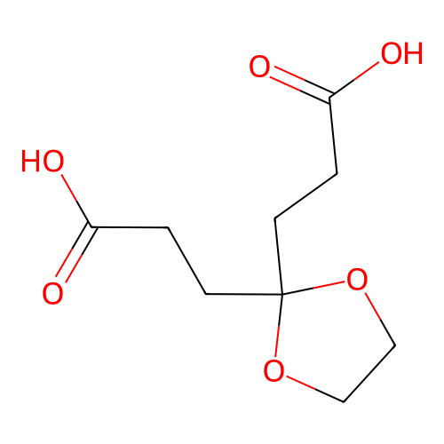 3-[2-(2-Carboxyethyl)-1,3-dioxolan-2-yl]propanoic acid structure