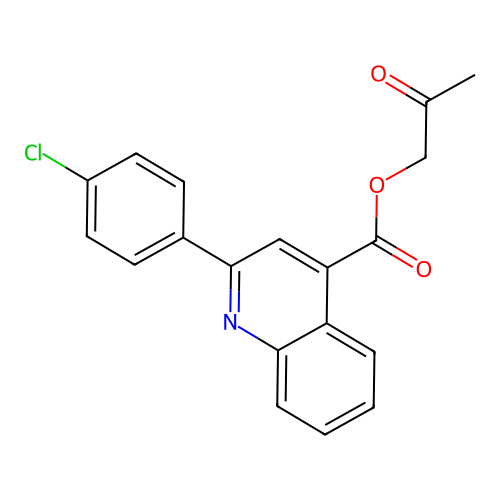 2-Oxopropyl 2-(4-chlorophenyl)quinoline-4-carboxylate structure