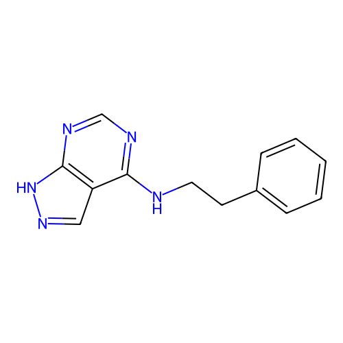 N-(2-phenylethyl)-1H-pyrazolo[3,4-d]pyrimidin-4-amine structure