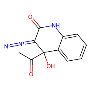 4-Acetyl-3-(1lambda(5)-diazenylidene)-4-hydroxy-3,4-dihydro-2(1H)-quinolinone structure