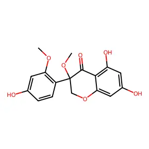 2,3-Dihydro-5,7-dihydroxy-3-(4-hydroxy-2-methoxyphenyl)-3-methoxy-4H-1-benzopyran-4-one structure