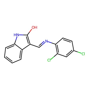 3-[(2,4-Dichlorophenyl)iminomethyl]-1H-indol-2-ol structure