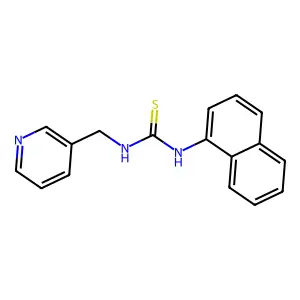 1-naphthalen-1-yl-3-(pyridin-3-ylmethyl)thiourea structure