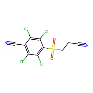 Benzonitrile, 4-cyanoethylsulfonyl-2,3,5,6-tetrachloro- structure