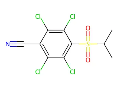 Benzonitrile, 4-((1-methylethyl)sulfonyl)-2,3,5,6-tetrachloro- structure