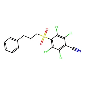 Benzonitrile, 4-(3-phenylpropylsulfonyl)-2,3,5,6-tetrachloro- structure