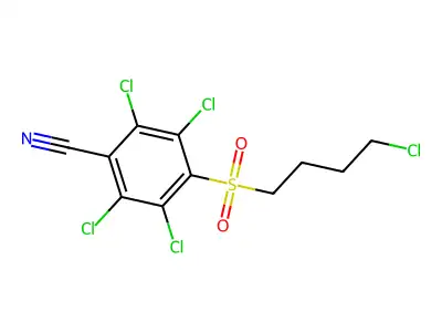 Benzonitrile, 4-((4-chlorobutyl)sulfonyl)-2,3,5,6-tetrachloro- structure