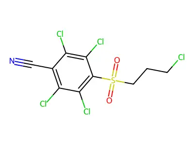 Benzonitrile, 4-((3-chloropropyl)sulfonyl)-2,3,5,6-tetrachloro- structure