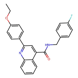 2-(4-ethoxyphenyl)-N-[(4-fluorophenyl)methyl]quinoline-4-carboxamide structure