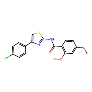 N-[4-(4-chlorophenyl)-1,3-thiazol-2-yl]-2,4-dimethoxybenzamide structure