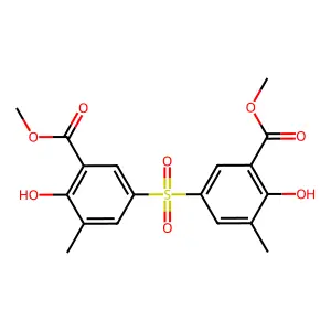 METHYL 2-HYDROXY-5-(4-HYDROXY-3-METHOXYCARBONYL-5-METHYL-PHENYL)SULFONYL-3-METHYL-BENZOATE structure
