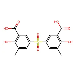 5-(3-Carboxy-4-hydroxy-5-methylphenyl)sulfonyl-2-hydroxy-3-methylbenzoic acid structure