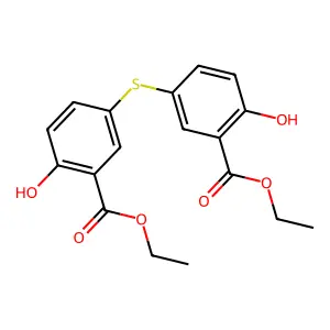 Diethyl 3,3'-sulfanediylbis(6-hydroxybenzoate) structure