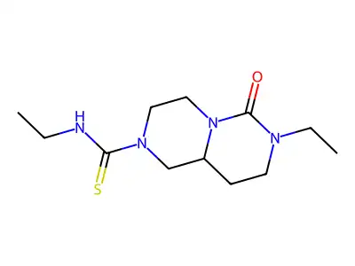 N,7-diethyl-6-oxo-1,3,4,8,9,9a-hexahydropyrazino[1,2-c]pyrimidine-2-carbothioamide structure