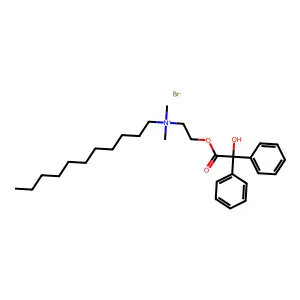 Ammonium, dimethyl(2-hydroxyethyl)undecyl-, bromide, benzilate structure