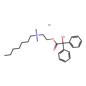Ammonium, dimethylheptyl(2-hydroxyethyl)-, bromide, benzilate structure