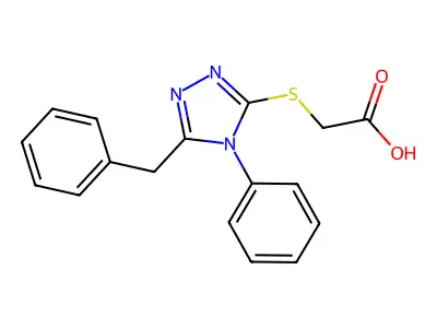 (5-Benzyl-4-phenyl-4H-[1,2,4]triazol-3-ylsulfanyl)-acetic acid structure