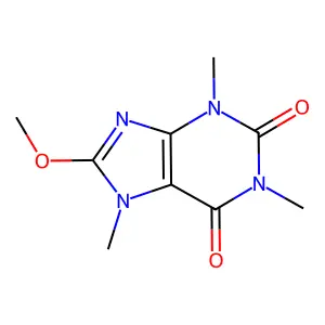 3,7-Dihydro-8-methoxy-1,3,7-trimethyl-1H-purine-2,6-dione structure