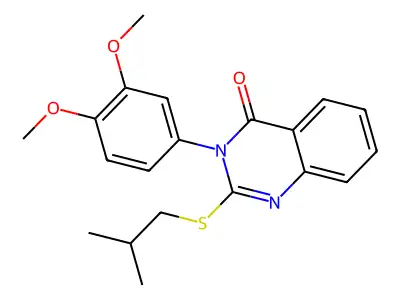 3-(3,4-Dimethoxyphenyl)-2-(2-methylpropylsulfanyl)quinazolin-4-one structure