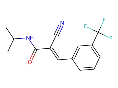 (E)-2-cyano-N-propan-2-yl-3-[3-(trifluoromethyl)phenyl]prop-2-enamide structure