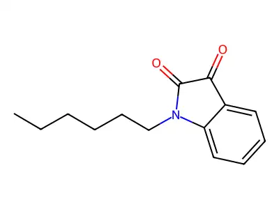 1-Hexylindole-2,3-dione structure