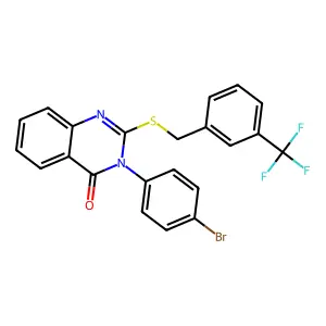 3-(4-Bromophenyl)-2-((3-(trifluoromethyl)benzyl)thio)-4(3H)-quinazolinone structure