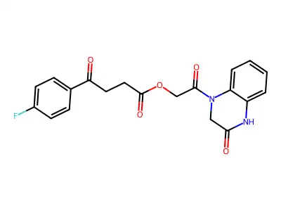 [2-oxo-2-(3-oxo-2,4-dihydroquinoxalin-1-yl)ethyl] 4-(4-fluorophenyl)-4-oxobutanoate structure