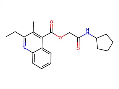 [2-(Cyclopentylamino)-2-oxoethyl] 2-ethyl-3-methylquinoline-4-carboxylate structure