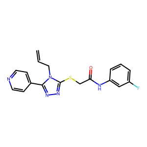 N-(3-fluorophenyl)-2-{[4-(prop-2-en-1-yl)-5-(pyridin-4-yl)-4H-1,2,4-triazol-3-yl]sulfanyl}acetamide structure