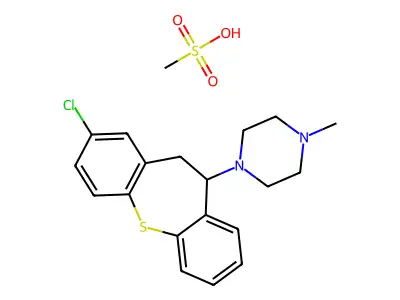 1-(2-Chloro-10,11-dihydrodibenzo(b,f)thiepin-10-yl)-4-methylpiperazine methanesulfonate structure