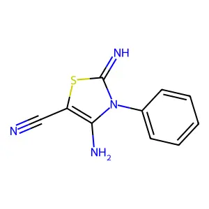 5-Thiazolecarbonitrile, 4-amino-2,3-dihydro-2-imino-3-phenyl- structure