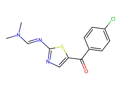 N'-[5-(4-chlorobenzoyl)-1,3-thiazol-2-yl]-N,N-dimethylmethanimidamide structure