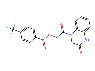 [2-Oxo-2-(3-oxo-2,4-dihydroquinoxalin-1-yl)ethyl] 4-(trifluoromethyl)benzoate structure