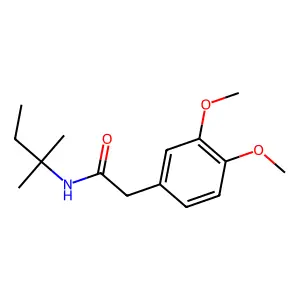 2-(3,4-dimethoxyphenyl)-N-(2-methylbutan-2-yl)acetamide structure