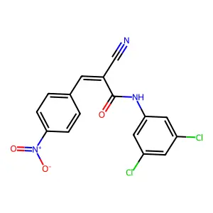 2-cyano-N-(3,5-dichlorophenyl)-3-(4-nitrophenyl)prop-2-enamide structure