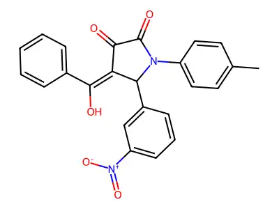4-[hydroxy(phenyl)methylidene]-1-(4-methylphenyl)-5-(3-nitrophenyl)pyrrolidine-2,3-dione structure