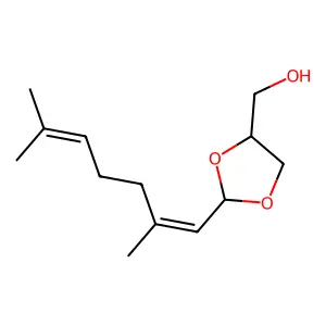 1,3-Dioxolane-4-methanol, 2-(2,6-dimethyl-1,5-heptadien-1-yl)- structure