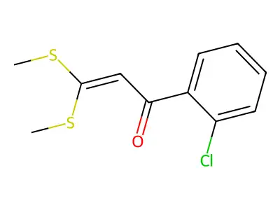 1-(2-chlorophenyl)-3,3-bis(methylsulfanyl)-2-propen-1-one structure