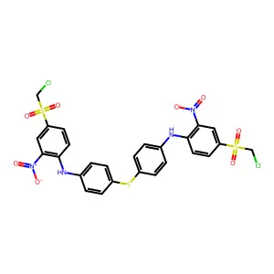 Benzenamine, 4,4'-thiobis(N-(4-((chloromethyl)sulfonyl)-2-nitrophenyl)- structure
