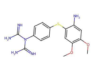 Imidodicarbonimidic diamide, N-(4-((2-amino-4,5-dimethoxyphenyl)thio)phenyl)- structure