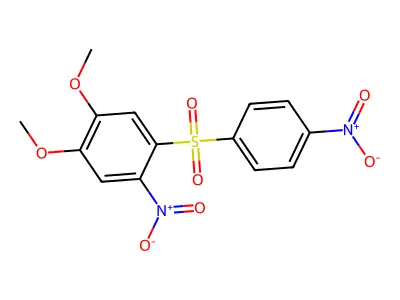 Benzene, 1,2-dimethoxy-4-nitro-5-((4-nitrophenyl)sulfonyl)- structure