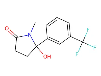 2-Pyrrolidinone, 5-hydroxy-1-methyl-5-(3-(trifluoromethyl)phenyl)- structure